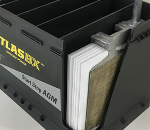 한국아트라스비엑스, Hankook AtlasBX – 차량용, AGM 기술, AGM(Absorbent Glass Mat) 격리판